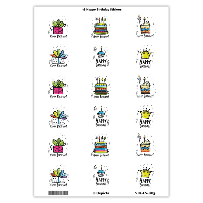 "Happy Birthday" Stickers - 2