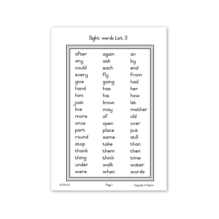 My Sight Words Workbook — Level 3 of 5