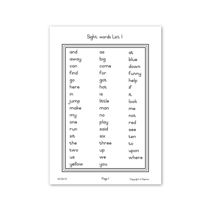 My Sight Words Workbook — Level 1 of 5
