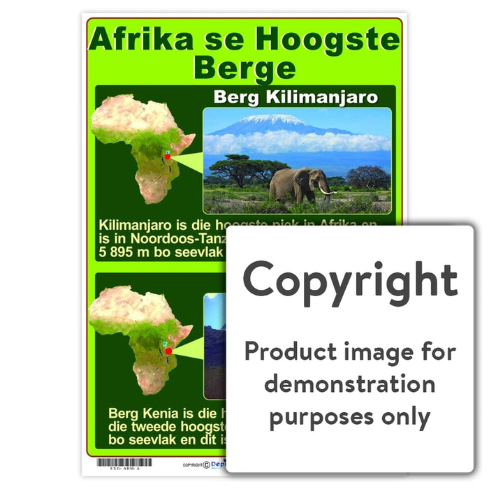 Afrika Se Hoogste Berge Wall Charts And Posters
