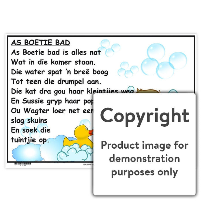 Afrikaanse Rympies: As Boetie Bad Wall Charts And Posters