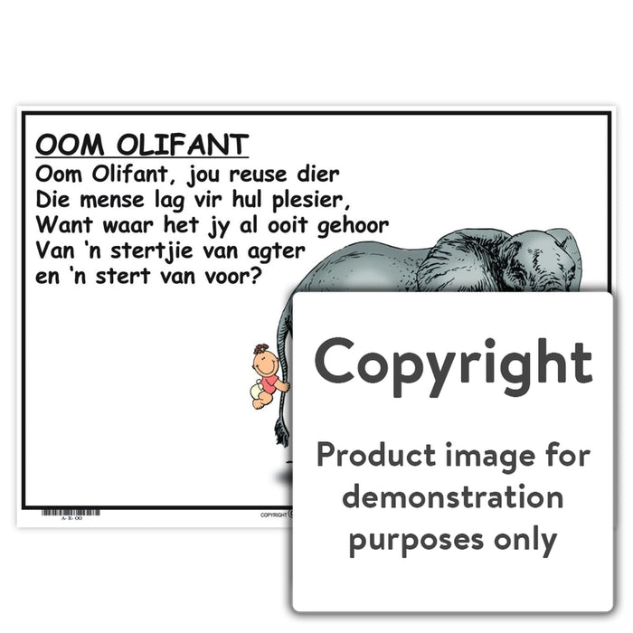 Afrikaanse Rympies: Oom Olifant Wall Charts And Posters