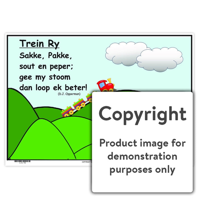 Afrikaanse Rympies: Trein Ry Wall Charts And Posters