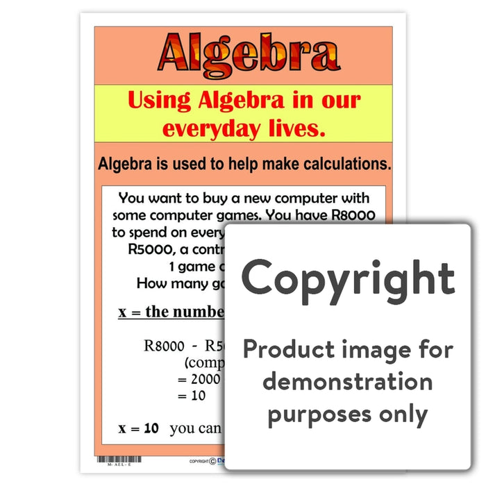 Algebra ( English ) Wall Charts And Posters