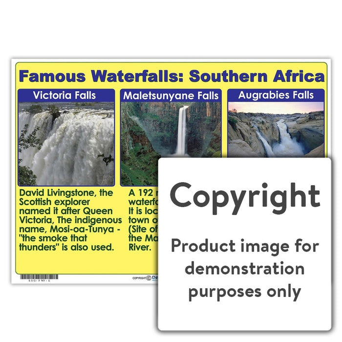 Famous Waterfalls: Southern Africa Wall Charts And Posters