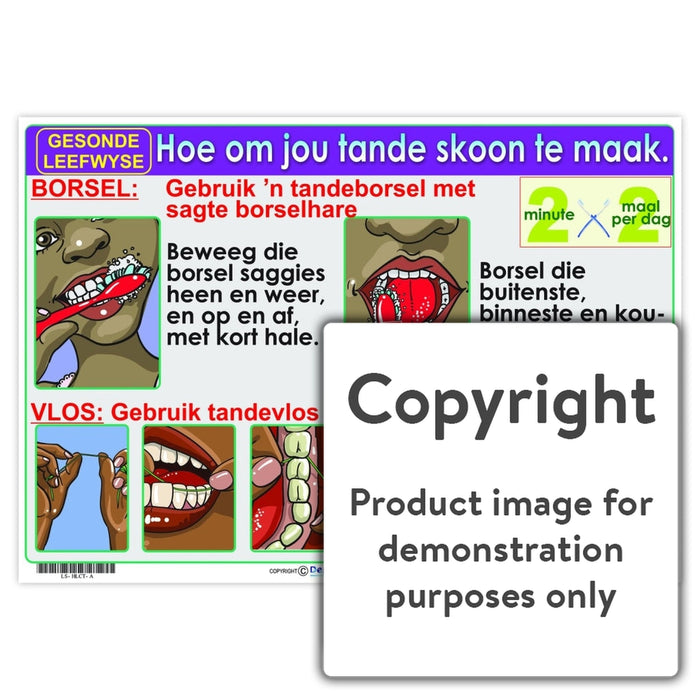 Gesonde Leefwyse: Hoe Om Jou Tande Skoon Te Maak Wall Charts And Posters