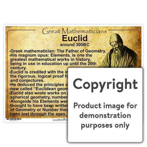 Great Mathematicians: Euclid Wall Charts And Posters