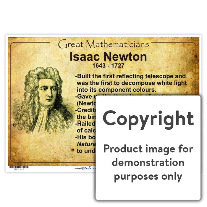 Great Mathematicians: Isaac Newton Wall Charts And Posters