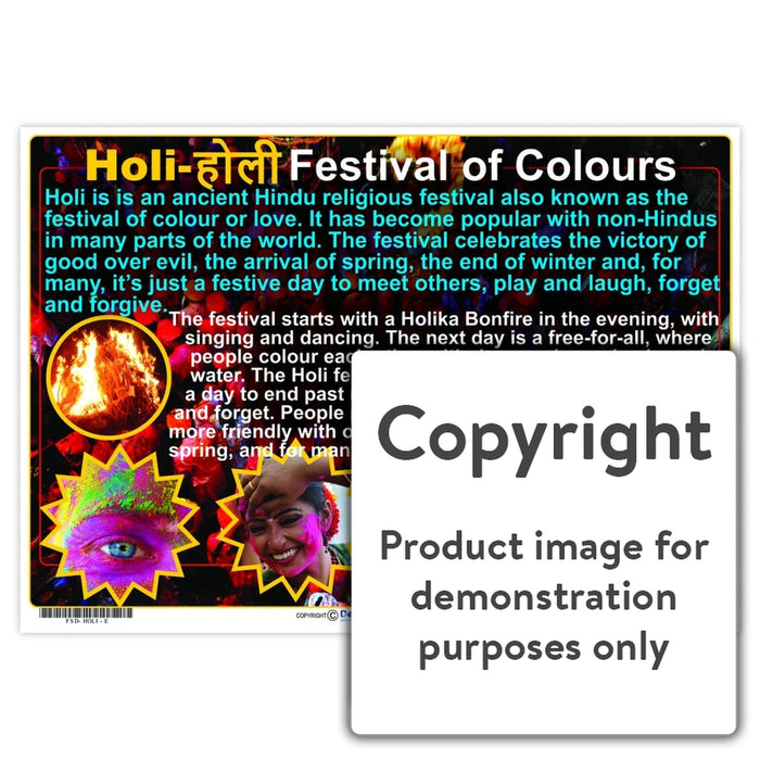 Holi - Festival Of Colours Wall Charts And Posters