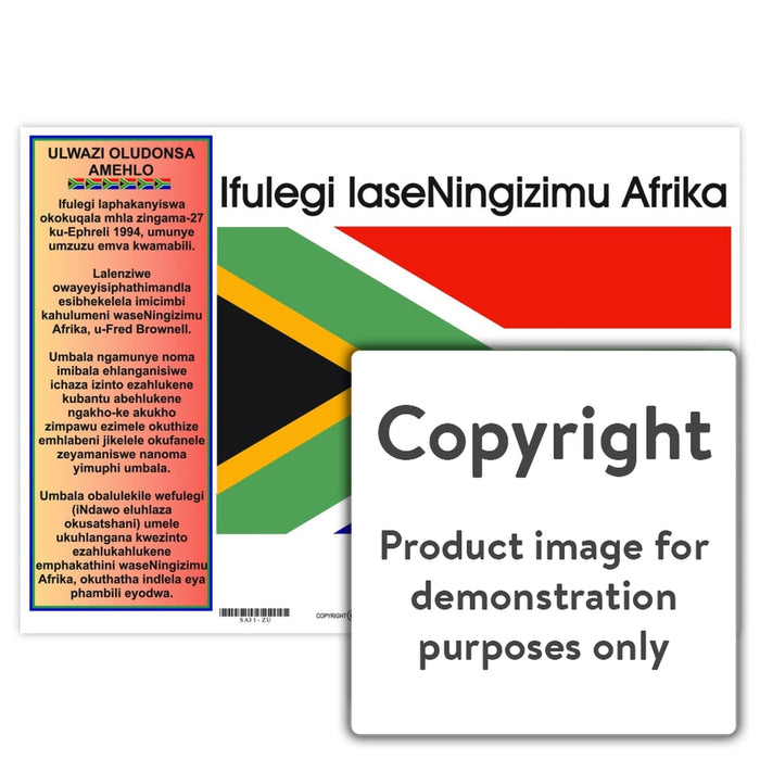 Ifulegi Laseningizimu Afrika ( South African National Flag ) Wall Charts And Posters