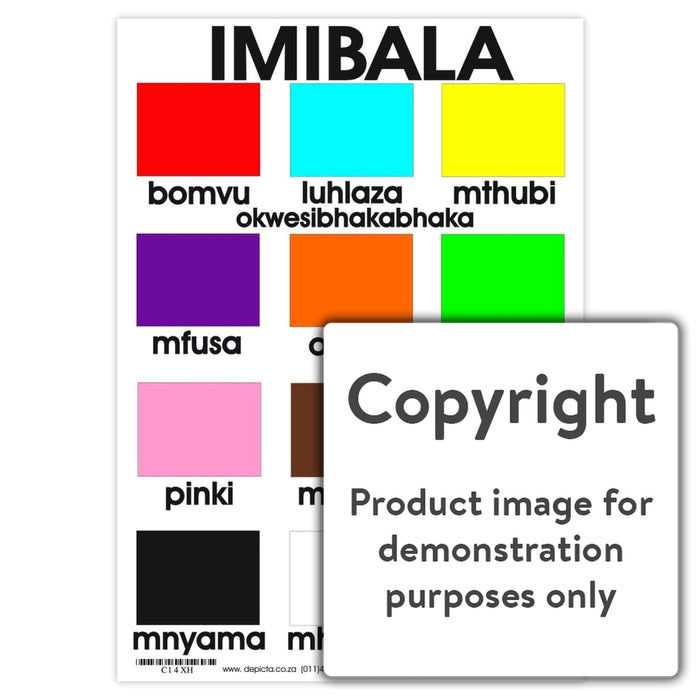 Imibala (Colours) Wall Charts And Posters