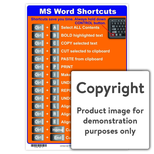 Ms Word Shortcuts Wall Charts And Posters