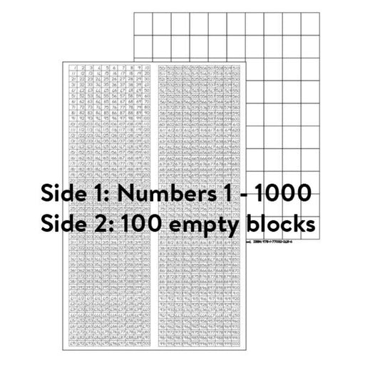 Number Chart: 1 - 1000 And 100 Blocks Wall Charts Posters