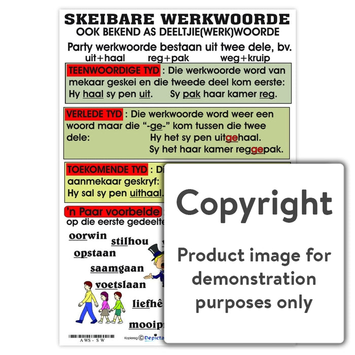 Skeibare Werkwoorde Wall Charts And Posters